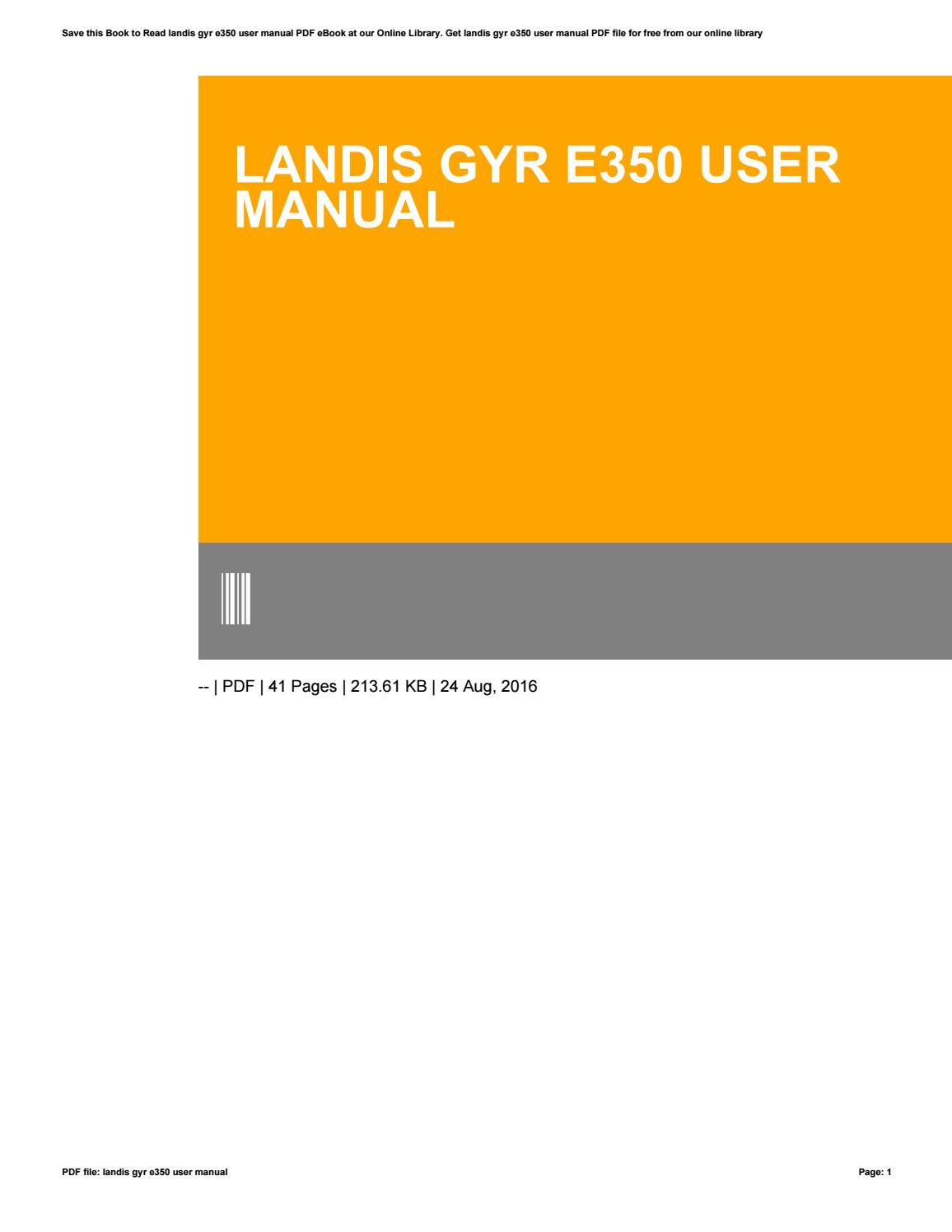 landis gyr e350 u3300 user manual