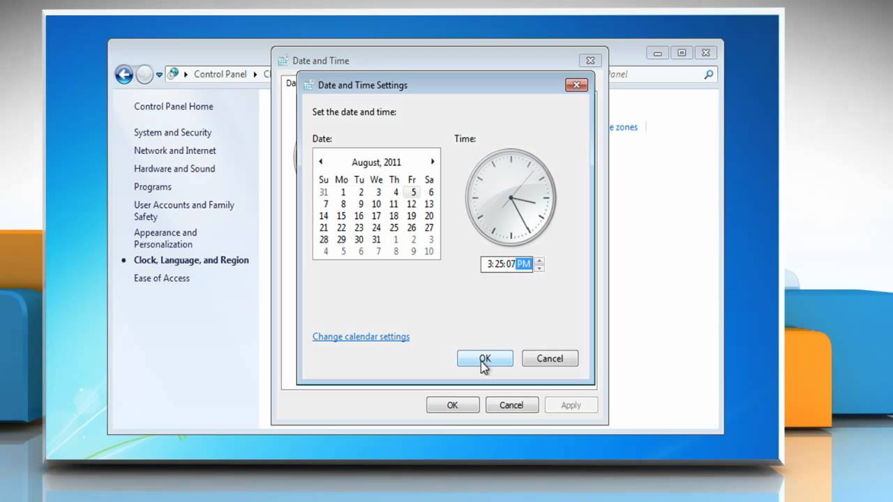 how to change the date and time manually max
